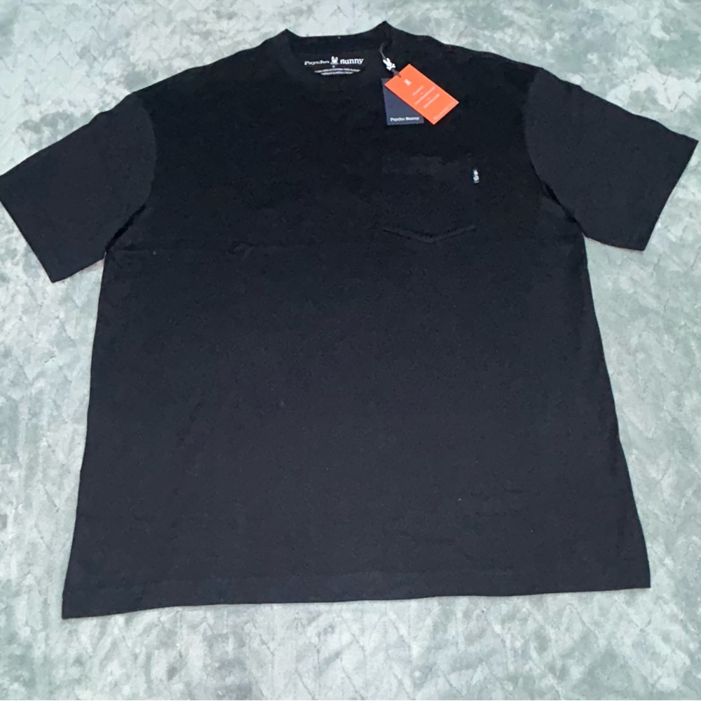 Psycho Bunny Clyde Pocket T Shirt Mid Weight Men’s L (6) Black